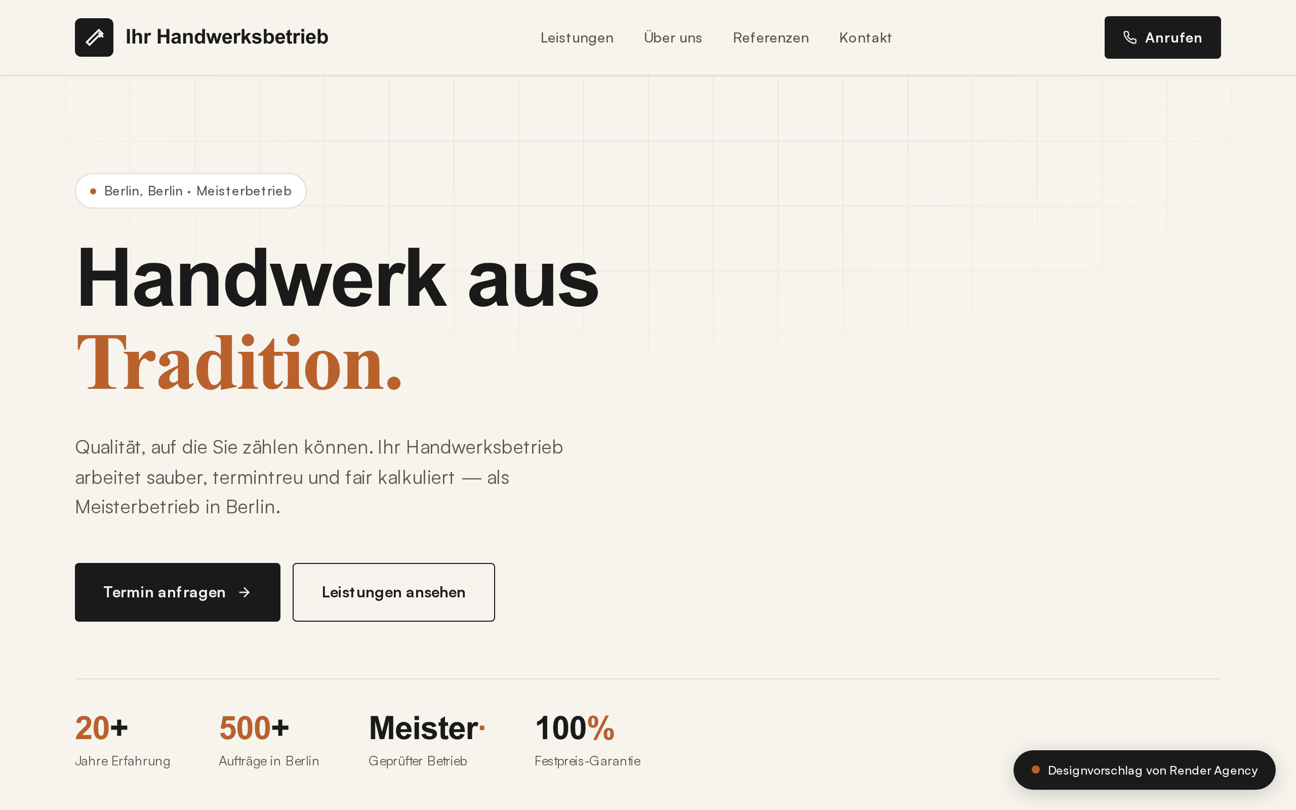 Demo-Design Handwerksbetrieb